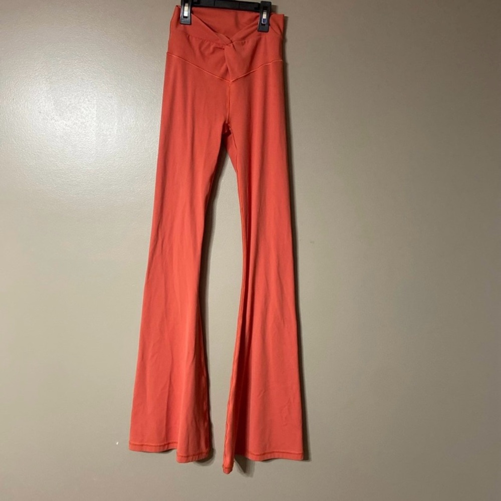 Aerie Offline Flare Leggings in coral